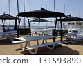 August 8, 2020, Zushi City, Kanagawa Prefecture: A midsummer port town with yachts moored at Zushi Marina 131593890