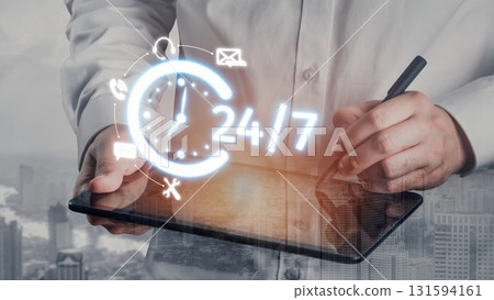 24-hour Customer Service Team Assisting with Client Support Muxer 24-hour Customer Service Team Assisting with Client Support Muxer 131594161