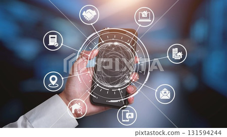 Online property search and real estate icons for rent and sale Gist 131594244