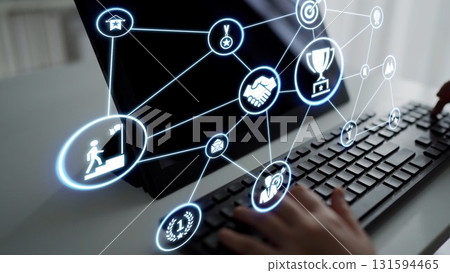 Business achievement and success concept icons Funnel Business achievement and success concept icons Funnel 131594465