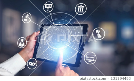 Online auction concept for digital bidding and sales Spire Online auction concept for digital bidding and sales Spire 131594493