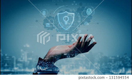 Cybersecurity Interface with AI and Biometric Protection Marrow 131594554