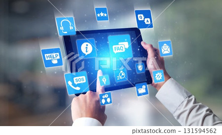 Online help and FAQ customer support service Gist 131594562