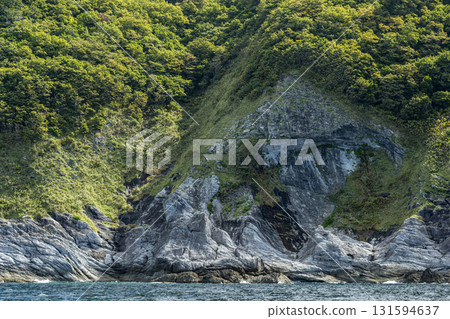 Shimokita Peninsula, view from a sightseeing boat heading from Sai Port to Hotokegaura, Sai Village, Aomori Prefecture 131594637