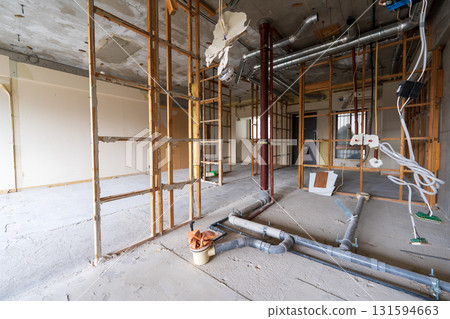 Skeleton dismantling work before renovation Skeleton dismantling work before renovation 131594663