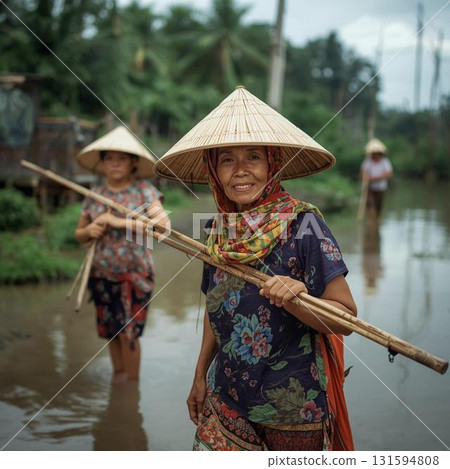 Women enjoying a tourist spot in Bali 131594808