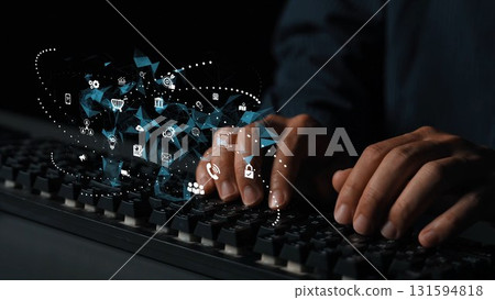 Digital business ecosystem with tech elements Marrow 131594818