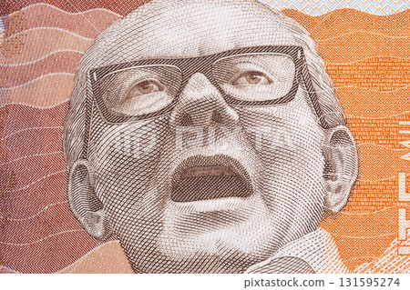 Alfonso Lopez Michelsen a closeup portrait from Colombian money 131595274