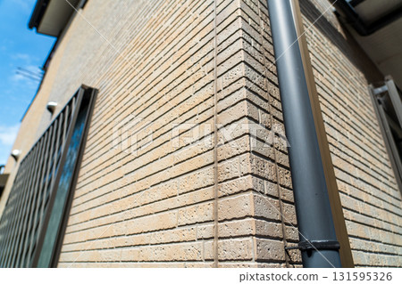 Outside wall of siding 131595326