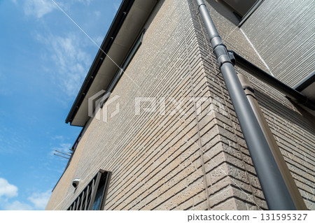 Outside wall of siding 131595327