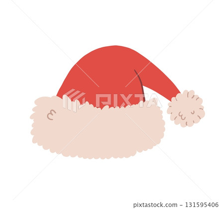 Cartoon Christmas Santa hat vector illustration 131595406