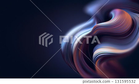 This artwork features a fluid design with swirling colors on a dark background, creating a sense of motion and depth. 131595532