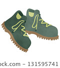 Green casual shoes, watercolor style 131595741