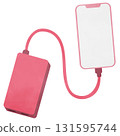 Smartphone and mobile battery watercolor style 131595744