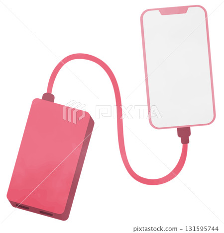 Smartphone and mobile battery watercolor style Smartphone and mobile battery watercolor style 131595744