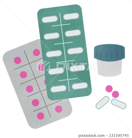 Watercolor illustration of medicine 131595745