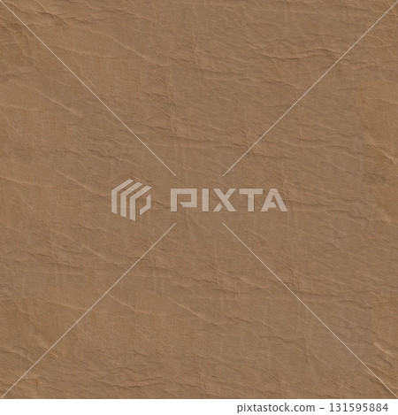 Beige leather texture on macro. Seamless square background, tile ready. 131595884