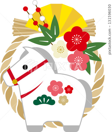 New Year's card design for the Year of the Horse in 2026 (Reiwa 8) - Horse Shimenawa illustration 3 131596030