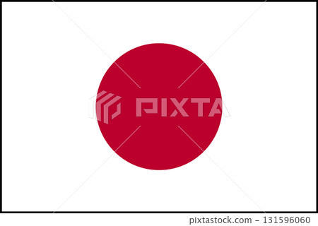 日本國旗插圖：長寬比 2:3，直徑 3/5 131596060