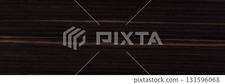 Expensive ebony veneer background as part of your interior. Natural wood texture, pattern of a long veneer sheet, plank. 131596068