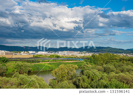 木津川風光:京都府八幡市新木津川橋眺望 木津川風光:京都府八幡市新木津川橋眺望 131596141