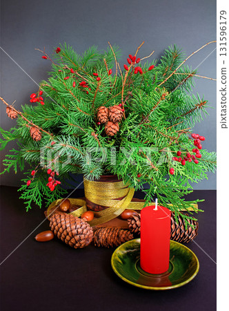 Christmas photo with decorations, this photo can be used for Christmas and New Year themes 131596179