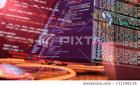 Cryptocurrency mining and coding terminal overlay 131596238