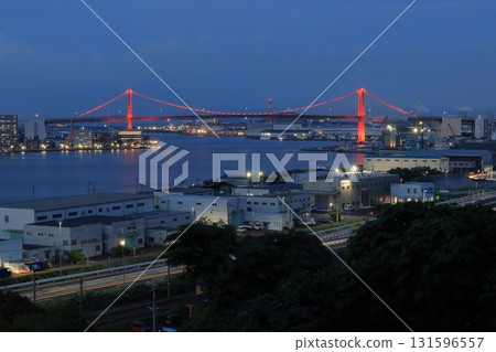 Wakato Bridge at night (illuminated) 131596557