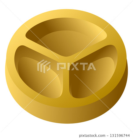金色狗碗插畫（奢華典雅） 131596744