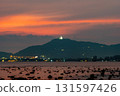 colorful sky in sunset behind Phuket big Budha. 131597426