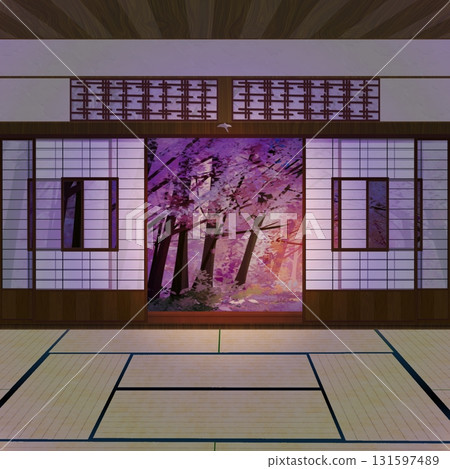 有櫻花的日式房間 131597489