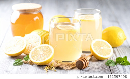 手工製作的蜂蜜和檸檬儲存罐 131597498