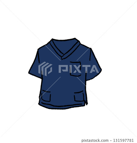 Illustration of a navy blue scrub Illustration of a navy blue scrub 131597781