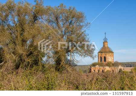 Ruins of Transfiguration Church in Zherdevo, Tula region 131597913