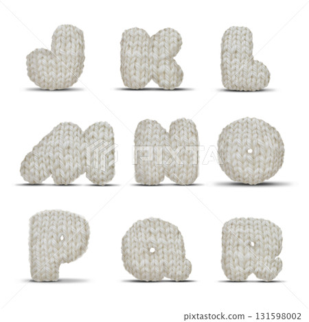 Knitted alphabet with shadows Knitted alphabet with shadows 131598002