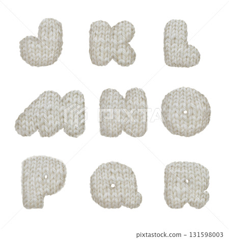 Knitted alphabet with shadows Knitted alphabet with shadows 131598003