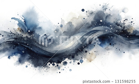 Abstract ink brush stroke painting Watercolor background 131598255