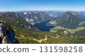 Lake Hallstatt Hallstatter See in the mountains, aerial view from Mount Krippenstein, Austria 131598258