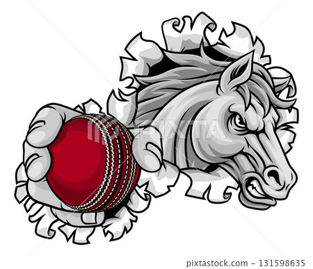 Horse Mustang Cricket Sports Team Mascot 131598635