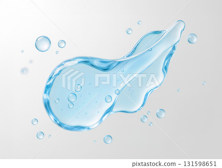 Transparent blue serum texture and bubbles 131598651