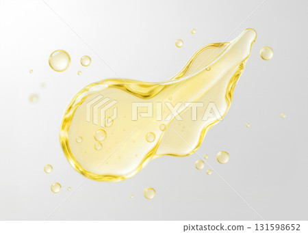 Abstract expression of gold oil serum texture and bubbles 131598652