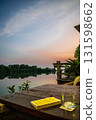 Golden hour with good pages good pour and the river flowing by 131598662