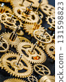 Close up old mechanism on a black background... 131598823