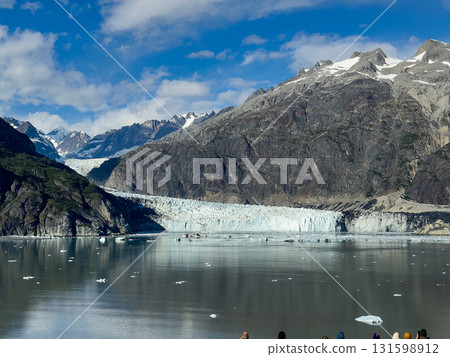 Tourists admiring the view of Margery Glacier, Glacier Bay National Park, late August 2025 131598912