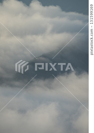 Sea of clouds over the autumn mountains of Japan Sea of clouds over the autumn mountains of Japan 131599169