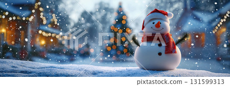 Snowman in Christmas Town 131599313