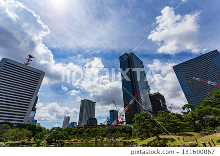 Early autumn sky and skyscrapers seen from the former Shiba Rikyu Gardens in Tokyo 131600067