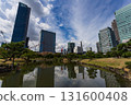 Reflections of skyscrapers reflected in the pond at the Kyu-Shiba Rikyu Gardens in Tokyo, an urban landscape Reflections of skyscrapers reflected in the pond at the Kyu-Shiba Rikyu Gardens in Tokyo, an urban landscape 131600408