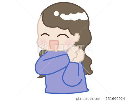 簡單的女性人物插圖，擺出快樂的姿勢 131600924