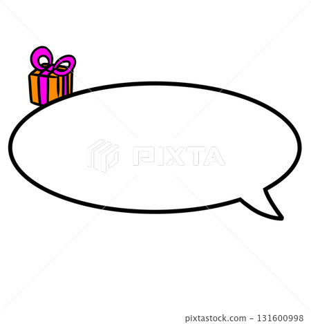 Christmas speech bubble gift box simple 131600998